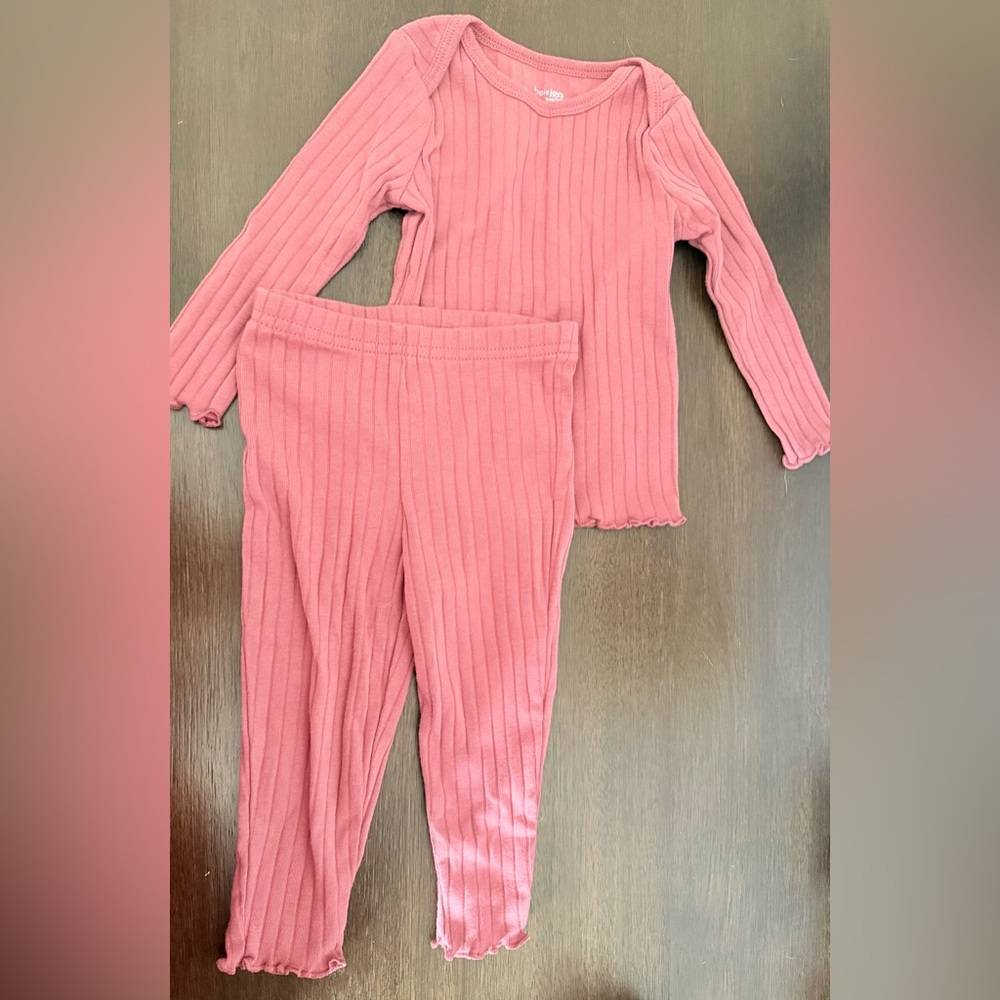 ❤️Carter's Pink Ribbed Long Sleeve & Leggings Set❤️